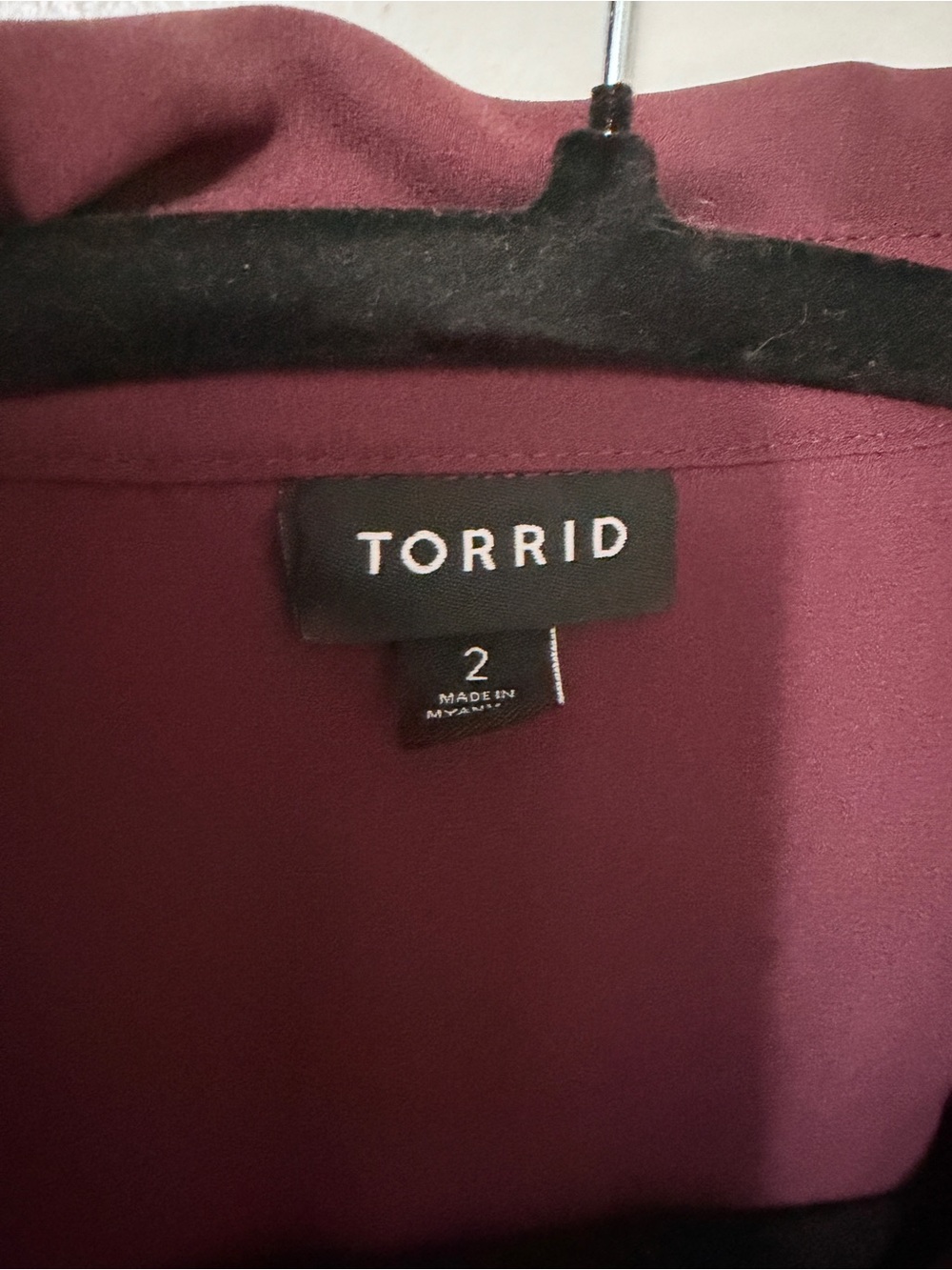 Torrid Maroon Long Sleeve Button-Up Top - Picture 3 of 4